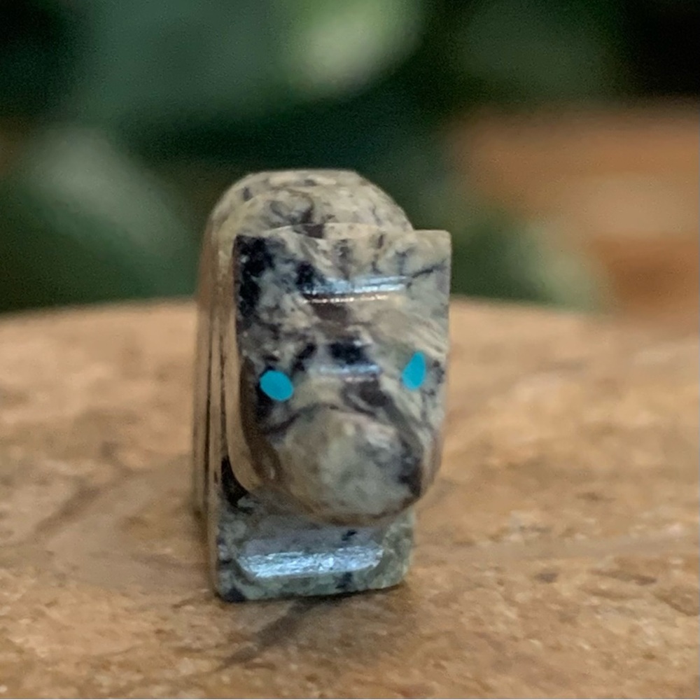 Native American Style Zuni Bear Fetish Bead Drilled Stone Mini Animal Carving .8 - Picture 3 of 14
